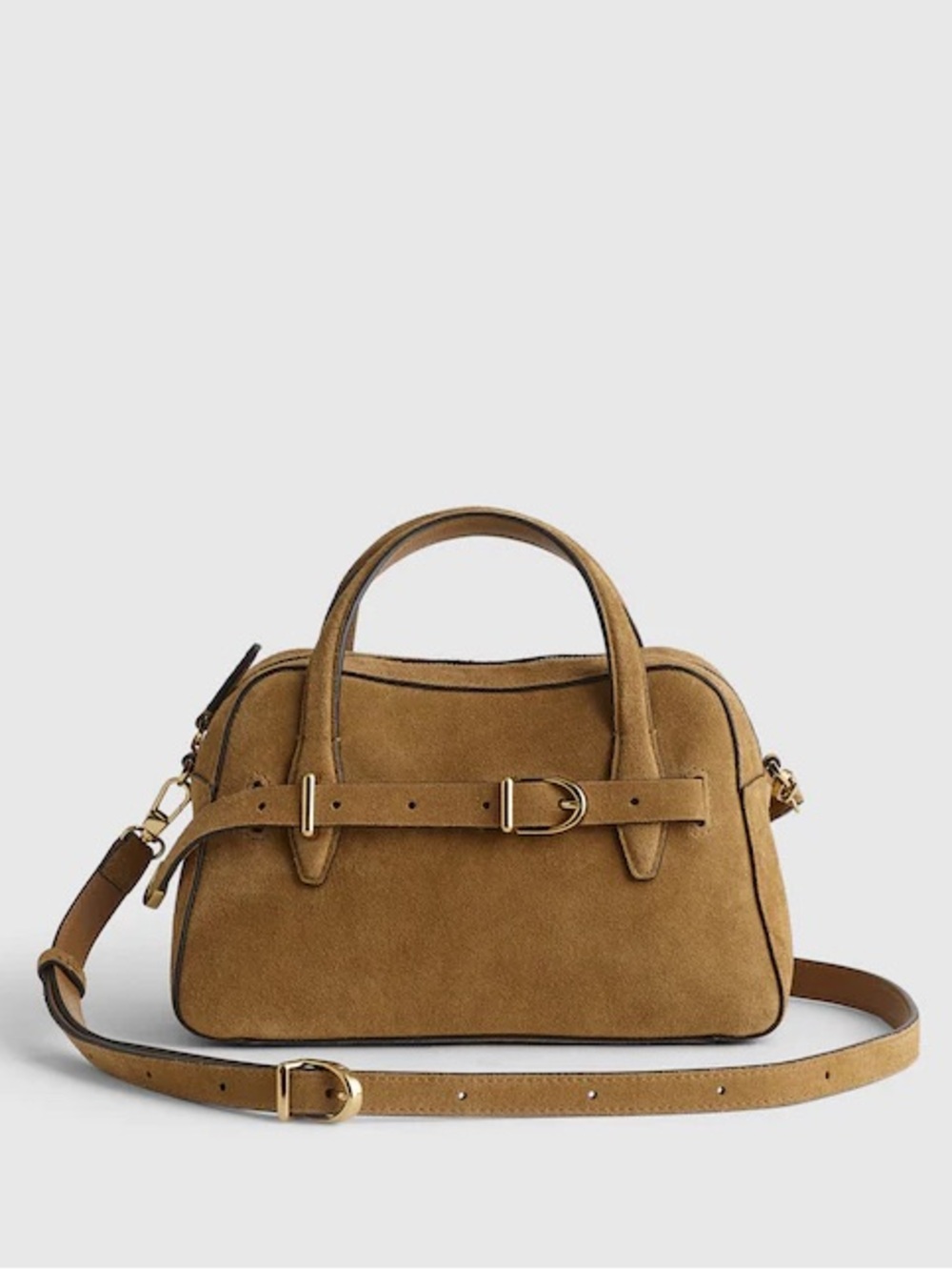 Madewell Mini Crossbody Bag Desert Suede Leather Belted Satchel